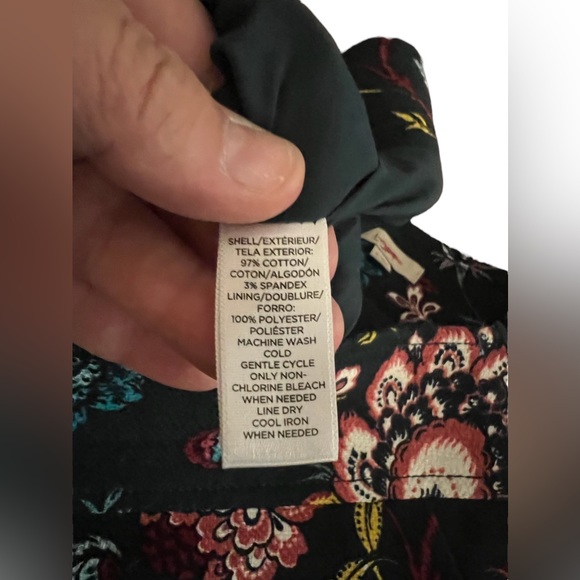 Loft by Ann Taylor Pencil Skirt Dark Hunter Green w/Floral Design Size 6 - Picture 7 of 10